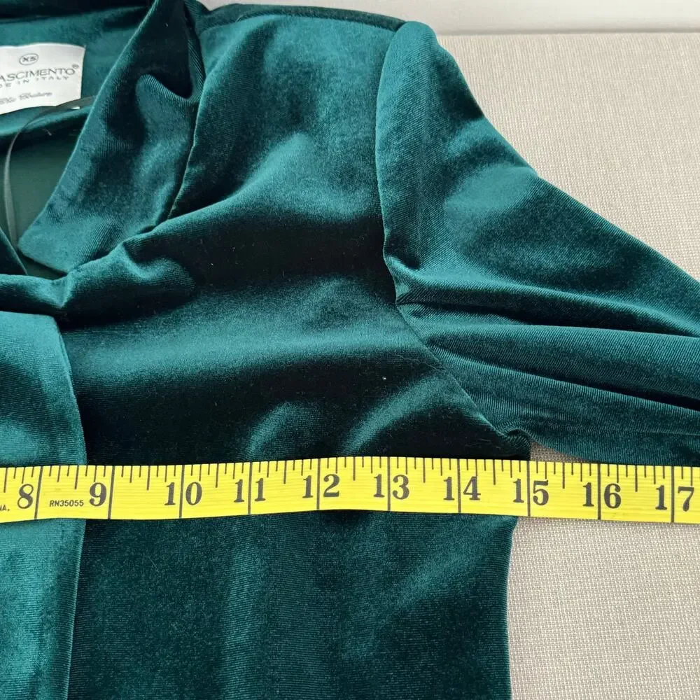 Rinascimento‎ Velvet Blazer Women's Size XS Green